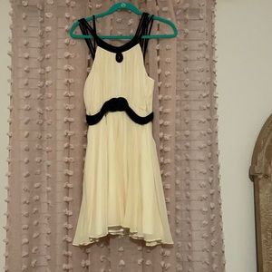 Nine West, Women’s, cream colored dress with black ascents, size 10